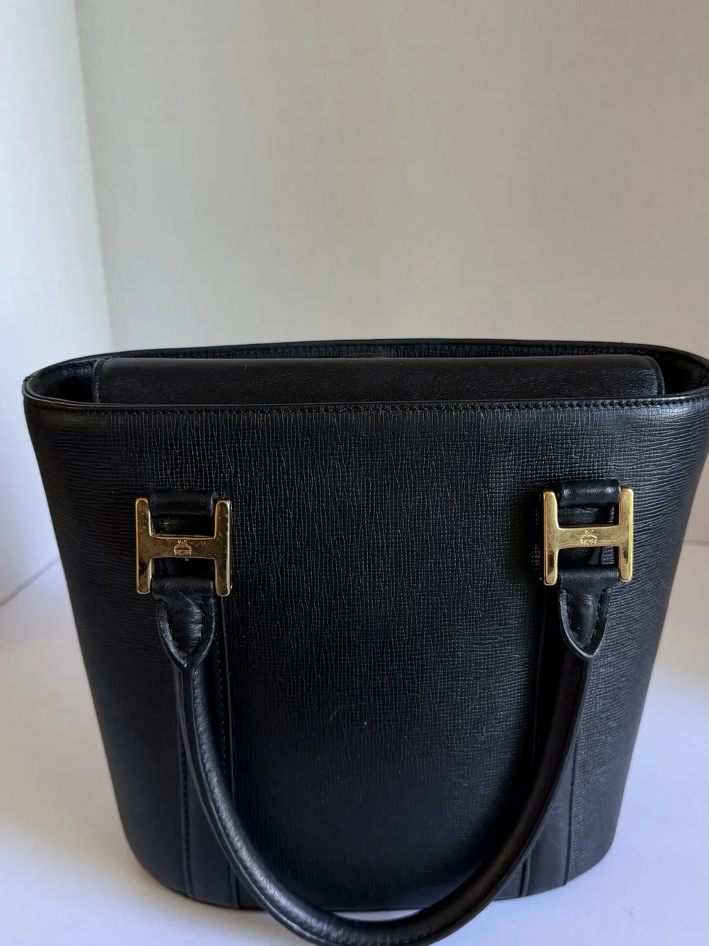 MCM Black Bucket Leather